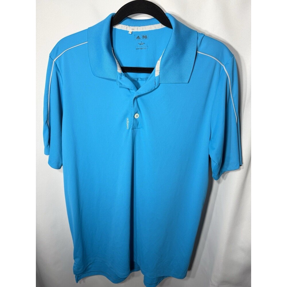 Adidas Mens Blue Golf Shirt Workout Top Size Large